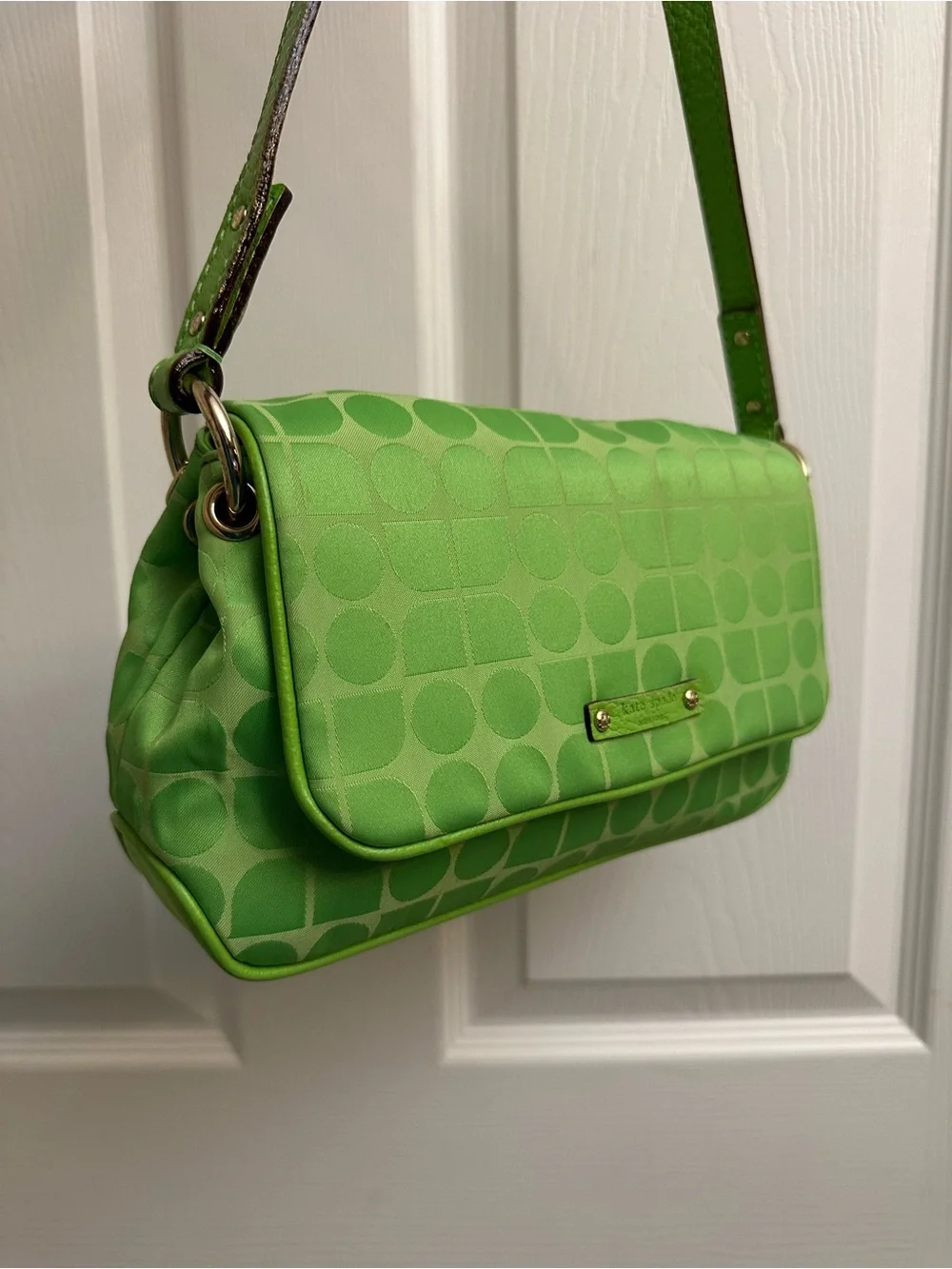 kate spade Lime Green Patterned Shoulder Bag